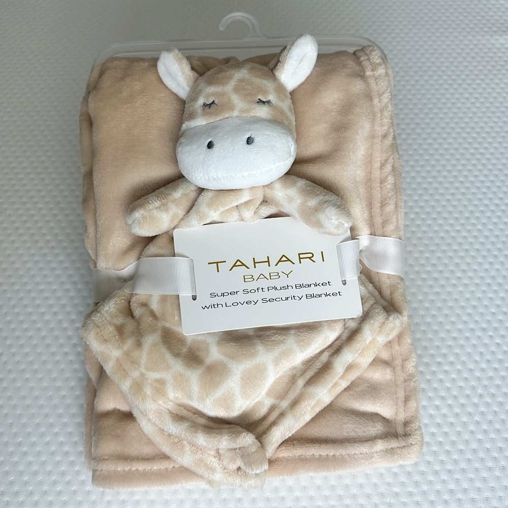 TAHARI BABY Super Soft Plush Blanket with Lovey Security Blanket